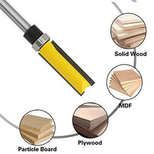 Load image into Gallery viewer, 4Pcs Pattern Flush Trim Router Bit Set 1/4 inch Shank Template Router Bits 1/2 inch Cutting Dia Woodworking Router Tool by CHoiKWong (1/2 inch Cutting Diameter, yellow)