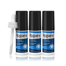 Load image into Gallery viewer, Rogaine Men's Extra Strength 5% Minoxidil Topical Solution for Hair Loss and Regrowth, Treatment for Thinning Hair, 3 Month Supply, Unscented, 2 Fl Oz, Pack of 3