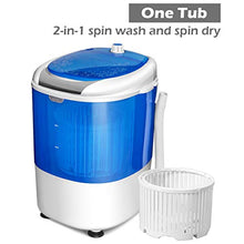 Load image into Gallery viewer, COSTWAY Mini Washing Machine with Spin Dryer, Electric Compact Laundry Machines Portable Durable Design Washer Energy Saving, Rotary Controller(Blue)