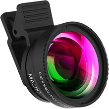 Load image into Gallery viewer, Smartphone Camera Lens kit, 4K HD Optical Macro + 0.45X Ultra Wide-Angle Lens kit Our Phone Lens kit is Compatible with Most Smart phoneseasy to use and Don’t Worry About The Compatibility.
