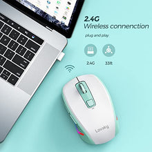 Load image into Gallery viewer, Rechargeable LED Wireless Mouse- Lovaky 2.4G USB Mouse for Laptop, Silent Ergonomic Cordless Computer Mice for PC, Computer, Laptop, ChromeBook,Tablet