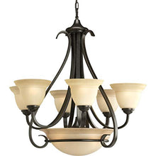 Load image into Gallery viewer, Progress Lighting P4417-77 6-Light Two-Tier Torino Chandelier, Forged Bronze