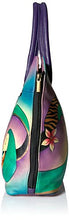 Load image into Gallery viewer, Anna by Anuschka Women's Genuine Leather Large Expandable Tote | Hand Painted Original Artwork | Paisley Collage Eggplant