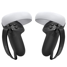 Load image into Gallery viewer, KIWI design Silicone Grip Cover for Meta/Oculus Quest 2 Accessories, Protector with Knuckle Straps (Black, 1 Pair)
