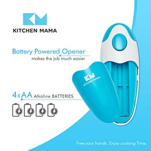 Load image into Gallery viewer, Kitchen Mama Electric Can Opener : Open Your Cans with A Simple Push of Button - No Sharp Edge, Food-Safe and Battery Operated Handheld Can Opener (Sky Blue)