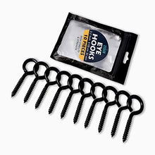 Load image into Gallery viewer, ZYRAW Pack of 10 Eye Hooks Screw Carbon Steel 3.2 inches Zinc Plating on Bolt Eye Hook for Rust Resistance Self Tapping Screw Eyes for Hanging Items, Securing Cables and Lifting Loads