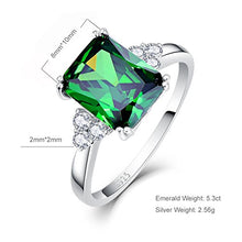Load image into Gallery viewer, BONLAVIE Sterling Silver 925 Friendship & Love Ring with Created Green Emerald Cubic Zirconia Size 8
