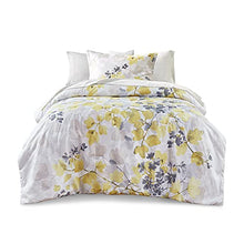 Load image into Gallery viewer, Comfort Spaces Bed in A Bag - Trendy Casual Design Cozy Comforter with Complete Sheet Set with Side Pocket, All Season Cover, Matching Shams, Twin XL(66 in x 90 in), Nina, Floral Yellow/Grey 6 Piece