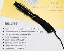 Load image into Gallery viewer, One-Step Hair Dryer & Volumizer Hot Air Brush, 3-in-1 Hair Dryer Brush Styler for Straightening, Curling, Salon Negative Ion Ceramic Lightweight Blow Dryers Straightener Curl Volume Hair Brush
