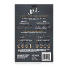 Load image into Gallery viewer, Lexol Leather Conditioner and Leather Cleaner Kit, Use on Car Leather, Furniture, Shoes, Bags, and Accessories, Trusted Leather Care Since 1933, 8 oz Bottles, Includes Two Application Sponges, Black.