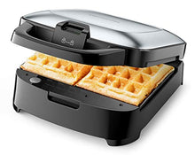 Load image into Gallery viewer, Elechomes Belgian Waffle Maker with Removable Plates, Easy to Use and Dishwasher Safe, Non-Stick, 2-Slices, Cord-Storage, Premium Stainless Steel