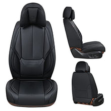 Load image into Gallery viewer, Coverado Front and Back Seat Covers 4 Pieces, Waterproof Nappa Leather Auto Seat Protectors Full Set with Head Pillow, Universal Car Accessories Fit for Most Sedans SUV Pick-up Truck, Black