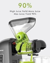 Load image into Gallery viewer, SiFENE Cold Press Juicer Machine, Dual 3" Wide Mouth Slow Masticating Juicer, Anti-Clog Function, Extracts Wheatgrass & Fruit Juice, Easy to Clean, BPA Free for Vegetable and Fruit Juicing, Black