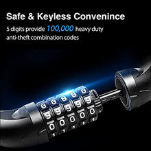 Load image into Gallery viewer, NDakter Bike Chain Lock, 5 Digit Combination Heavy Duty Anti Theft Bicycle Chain Lock, 3.2 Feet Long Security Resettable Bike Locks for Bike, Bicycle, Scooter, Motorcycle, Door, Gate, Fence