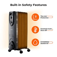 Load image into Gallery viewer, Oil Filled Radiator Heater, Radiator Heater, 2022 Upgraded 1500W Electric Portable Heater with 3 Heat Settings, Adjustable Thermostat, Quiet Overheat & Tip-Over Protection, Oil Heaters for indoor use