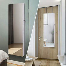 Load image into Gallery viewer, AOOU Jewelry Organizer Jewelry Cabinet,Full Screen Display View Larger Mirror, Full Length Mirror,Large Capacity Dressing Mirror Makeup Jewelry Armoire,White