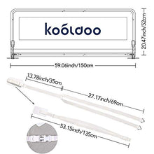 Load image into Gallery viewer, KOOLDOO 59 Inch Toddler Bed Rail Baby Bed Rail Guard Extra Long Safety Foldable Bedrail Animal Park Theme Including 1 Pc Safety Belt (Beige Color)