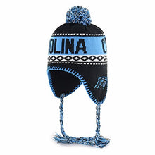Load image into Gallery viewer, OTS NFL Carolina Panthers Men's Abenaki Sherpa Knit Cap with Pom, Team Color, One Size