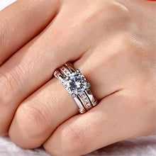 Load image into Gallery viewer, JEULIA Diamond Band Rings for Women cz Sterling Silver Interchangeable Ring Sets Wedding Engagement Anniversary Promise Ring Bridal Sets