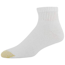 Load image into Gallery viewer, Gold Toe Men's 656P Cotton Quarter Athletic Socks MultiPairs, White (6 Pairs), Shoe Size: 6-12.5