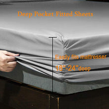 Load image into Gallery viewer, SONORO KATE Bed Sheet Set Super Soft Microfiber 1800 Thread Count Luxury Egyptian Sheets Fit 18 - 24 Inch Deep Pocket Mattress Wrinkle and Hypoallergenic-6 Piece (Grey, Queen)