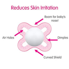 Load image into Gallery viewer, MAM Start Matte Newborn Pacifiers, Baby Girl, Best for Breastfed Babies, Self Sterilizing Case, Girl, 2 Count