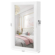 Load image into Gallery viewer, SONGMICS Lockable Jewelry Cabinet Armoire with Mirror, Wall-Mounted Space Saving Jewelry Storage Organizer, White UJJC51WT
