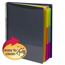 Load image into Gallery viewer, Smead 24 Pocket Poly Project Organizer, Letter Size, 1/3-Cut tab, Gray with Bright Colors (89206)