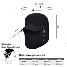 Load image into Gallery viewer, YINQAG Winter Warm Facemask Cap, 3 in 1 Bomber Hat with Full Face Ear Flap, Men Trapper hat with Fur Lined (Black)