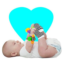 Load image into Gallery viewer, Blige SMTF Cute Animal Soft Baby Socks Toys Wrist Rattles and Foot Finders for Fun Butterflies and Lady bugs Set 4 pcs