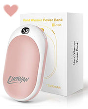 Load image into Gallery viewer, OUTTUO 12000mAh Hand Warmers Rechargeable, Electric Hand Warmer Power Bank, 17hrs Long Lasting Heat, 2 Levels, Outdoors, Raynauds, Heat Therapy (Pink)