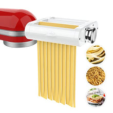 Load image into Gallery viewer, Antree Pasta Maker Attachment 3 in 1 Set for KitchenAid Stand Mixers Included Pasta Sheet Roller, Spaghetti Cutter, Fettuccine Cutter Maker Accessories and Cleaning Brush