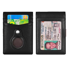 Load image into Gallery viewer, AirTag Wallet Holder Mens Slim Wallet with Money Clip, RFID Blocking Bifold Credit Card Holder for Men (Black)