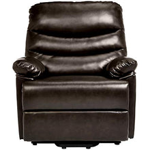 Load image into Gallery viewer, JC Home Sabadell Wall-Hugger Power-Lift Recliner with Faux-Leather Upholstery, Burnt Brûlée
