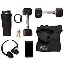 Load image into Gallery viewer, Diamond Cut Muscle Weight Lifting Gloves | Fitness Bodybuilding Workout Gloves for Men & Women | WOD Crossfit | Palm Protection | Support Straps Wrist Band Wraps (Black, Small)