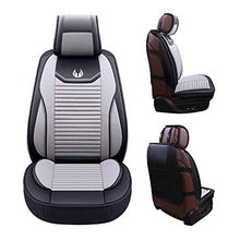 Load image into Gallery viewer, OASIS AUTO Leather&Fabric Car Seat Covers, Faux Leatherette Automotive Vehicle Cushion Cover for Cars SUV Pick-up Truck Universal Fit Set Auto Interior Accessories (OS-008 Full Set, Gray)