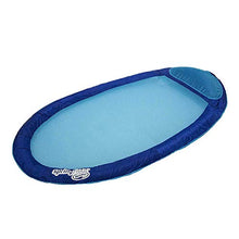 Load image into Gallery viewer, SwimWays 6038957 Water Hammock Styled Spring Swimming Pool Float Blue Recliner with Mesh Bed, Oversized Pillow, and Carry Bag
