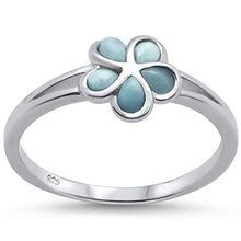 Load image into Gallery viewer, Oxford Diamond Co Plumeria Natural Larimar .925 Sterling Silver Ring Sizes 9