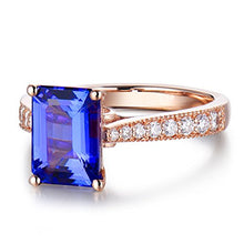 Load image into Gallery viewer, Beyond jewelry AAAA Natural Tanzanite Diamonds Engagement Wedding Ring in 14K Rose Gold for Women