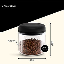 Load image into Gallery viewer, Fellow Atmos Vacuum Coffee Canister & Food Storage Container - Airtight Food Storage Containers - Coffee Containers - 0.7 Liter - Clear Glass