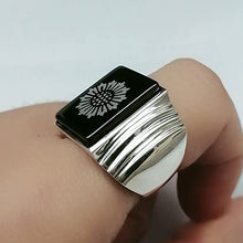 Load image into Gallery viewer, Great Gatsby Leonardo Dicaprio 925 silver ring Black onyx stamped silver ring Rings for men and women (Daisy Pictures, 7)