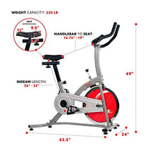 Load image into Gallery viewer, Sunny Health & Fitness Indoor Exercise Stationary Bike with Digital Monitor, 22 LB Chromed Flywheel (Felt Resistance)