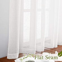 Load image into Gallery viewer, NICETOWN White Sheer Curtains for Sliding Glass Door, Grommet Top Elegant Flax Linen Semi Sheer Privacy Window Treatment for French Door/Bedroom/Living Room, W100 x L84, 1 Panel