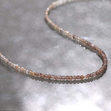 Load image into Gallery viewer, NirvanaIN 1 Strand Necklace, Chocolate Moonstone Necklace with White Moonstone, Sterling Silver Necklace, Beaded Necklace, Moonstone Beads Necklace
