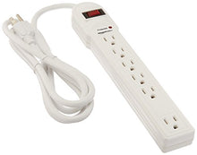 Load image into Gallery viewer, AmazonBasics 6-Outlet Surge Protector Power Strip, 6-Foot Long Cord, 790 Joule - White