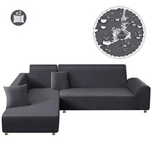 Load image into Gallery viewer, TAOCOCO Waterproof Sectional Couch Covers 2pcs L Shape Sofa Covers Polyester Fabric Stretch Furniture Cover Pet Dog Sofa Slipcovers L-Type Flexible Sofa Cover 3 seat +3 seat (Light Grey)