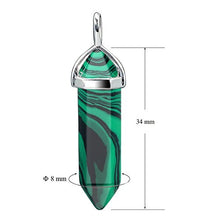 Load image into Gallery viewer, BEADNOVA Synthetic Malachite Necklace Gemstone Crystal Necklace for Women Healing Stone pendant Jewelry for Men Pendulum Divination Hexagonal pendant (18 Inches Stainless Steel Chain)