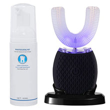 Load image into Gallery viewer, Ultrasonic Toothbrush Automatic Toothbrush Teeth Whitening Toothbrush Manual Toothbrush for Adults 360°Electric Toothbrush Upgraded Rechargeable Washable Travel Home Dual-use (Black)