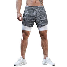 Load image into Gallery viewer, Surenow Mens Running Shorts,Workout Running Shorts for Men,2-in-1 Stealth Shorts, 7-Inch Gym Yoga Outdoor Sports Shorts Camouflage Grey