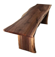 Load image into Gallery viewer, Live Edge Wooden Bench – Solid Wood Dining Bench – Rustic Home Décor Furniture – Natural Edge Wooden Slab Bench (4' Long, Walnut Wood with Clear Coat)